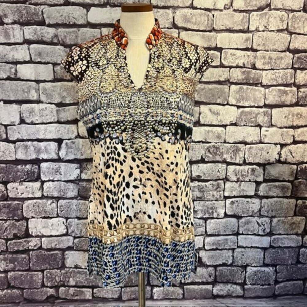 V Cristina V-Neck Sleeveless Tunic Size Large